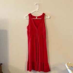 Red Sleevless Dress